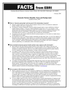 Domestic partnership / Civil union / Same-sex marriage / Defense of Marriage Act / Domestic partnership in the United States / Family and Medical Leave Act / Common-law marriage / Employee Retirement Income Security Act / Social Security / Law / Family law / United States