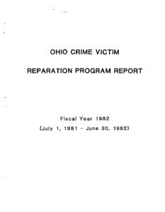 l  OHIO CRIME VICTIM I  REPARATION PROGRAM REPORT