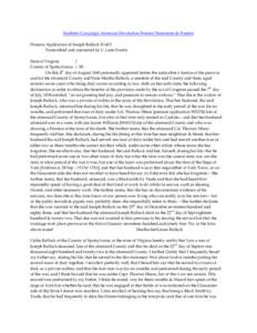 Southern Campaign American Revolution Pension Statements & Rosters Pension Application of Joseph Bullock R1423 Transcribed and annotated by C. Leon Harris State of Virginia } County of Spotsylvania } SS