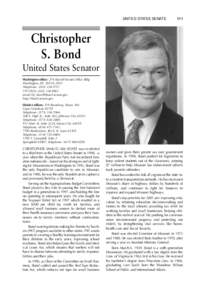 UNITED STATES SENATE  111 Christopher S. Bond