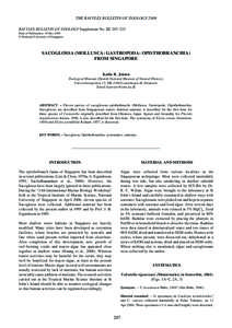 THE RAFFLES BULLETIN OF ZOOLOGY 2009 RAFFLES BULLETIN OF ZOOLOGY Supplement No. 22: 207–223 Date of Publication: 30 Dec.2009