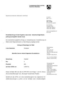 Landesbetrieb Wald und Holz Nordrhein-Westfalen D U R CH S C H RI FT  Regionalforstamt Niederrhein, Moltkestraße 8, 46483 Wesel