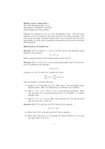 Elliptic curves: homework 1 Due: 22th September 2015, 10:15 Mastermath / DIAMANT, Fall 2015 Martin Bright and Marco Streng Students are expected to (try to) solve all problems below. The first three problems are to be ha