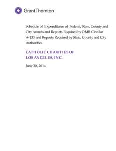 Schedule of Expenditures of Federal, State, County and City Awards and Reports Required by OMB Circular A-133 and Reports Required by State, County and City Authorities CATHOLIC CHARITIES OF LOS ANGELES, INC.