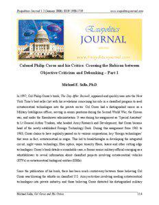 Exopolitics Journal 1:2 (January[removed]ISSN[removed]www.exopoliticsjournal.com