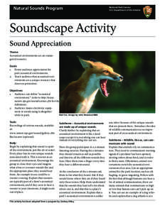 Natural Sounds Program  National Park Service U.S. Department of the Interior  Soundscape Activity