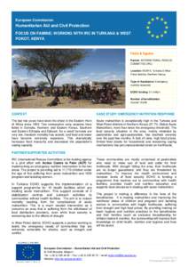 European Commission  Humanitarian Aid and Civil Protection FOCUS ON FAMINE: WORKING WITH IRC IN TURKANA & WEST POKOT, KENYA