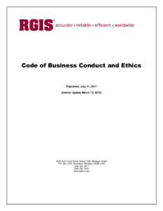 Code of Business Conduct and Ethics  Published: July 11, 2011 (Interim Update March 13, [removed]East Taylor Road, Auburn Hills, Michigan 48326