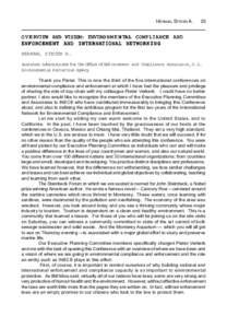 Environmental law / Earth / Environmental crime / International Network for Environmental Compliance and Enforcement / Environmental compliance / Regulatory compliance / Environmental policy / United States Environmental Protection Agency / Frank E. Sheeder III / Environment / Environmental social science / Environmental protection