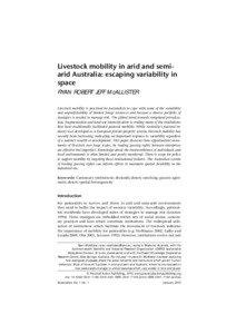 Livestock mobility in arid and semiarid Australia: escaping variability in space RYAN ROBERT JEFF McALLISTER