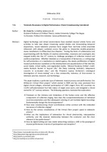 DHBenelux 2014 PAPER PROPOSAL  Title