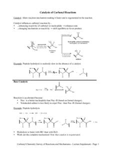 Catalysis / Tetrahedral carbonyl addition compound / Acid catalysis / Hydrolysis / Chymotrypsin / Peptide bond / Trypsin / Serine protease / Carboxylic acid / Chemistry / Chemical kinetics / Peptidase