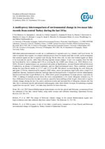 Geophysical Research Abstracts Vol. 18, EGU2016-2614, 2016 EGU General Assembly 2016 © Author(sCC Attribution 3.0 License.  A multi-proxy intercomparison of environmental change in two maar lake