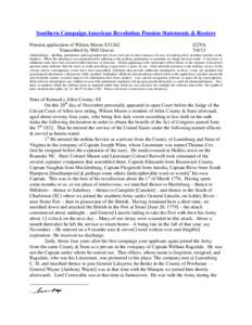 Southern Campaign American Revolution Pension Statements & Rosters Pension application of Wilson Moore S31262 Transcribed by Will Graves f22VA[removed]