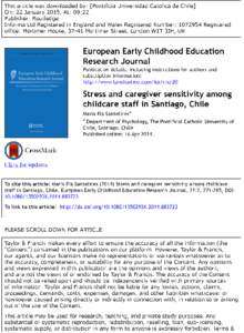 Stress and caregiver sensitivity among childcare staff in Santiago, Chile