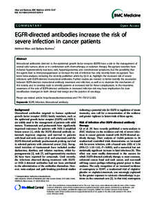 EGFR-directed antibodies increase the risk of severe infection in cancer patients