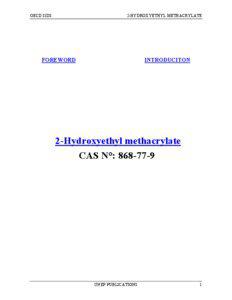 OECD SIDS  2-HYDROXYETHYL METHACRYLATE