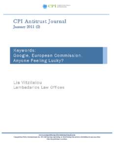    CPI Antitrust Journal January[removed]Keywords: