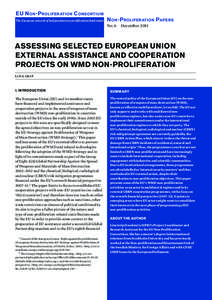 EU N ON -P ROLIFERATION C ONSORTIUM The European network of independent non-proliferation think tanks N ON -P ROLIFERATION PAPERS  No. 6!December 2011