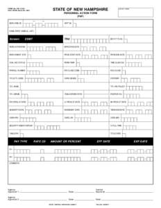 STATE OF NEW HAMPSHIRE  FORM No. PAF[removed]P.&P. WHSE Stock No[removed]AGENCY NAME: