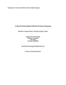 Cognitive science / Memory inhibition / Forgetting / Semantic memory / Recall / Episodic memory / ACT-R / Mind / Memory / Mental processes