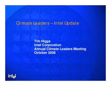 Climate Leaders –Intel Update