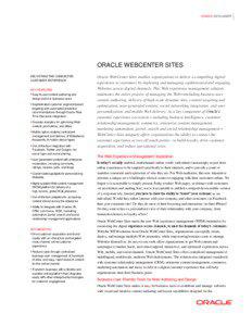 ORACLE DATA SHEET  ORACLE WEBCENTER SITES