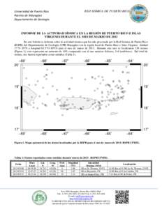 RED SISMICA DE PUERTO RICO  Universidad de Puerto Rico Recinto de Mayagüez Departamento de Geología