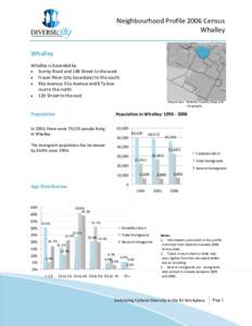 Neighbourhood Profile 2006 Census Whalley Whalley Whalley is bounded by  Surrey Road and 148 Street to the west  Fraser River (city boundary) to the south