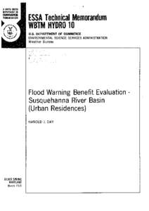 U.S. DEPARrMENT OF COMMERCE  Environmental Science, Services Administration Weather Bureau ESSA Technical Memorandum WBTM HYDRO 10