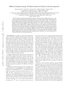 Efficient learning strategy of Chinese characters based on network approach Xiaoyong Yan1,2 , Ying Fan1,3 , Zengru Di1,3 , Shlomo Havlin4 , Jinshan Wu1,3,† arXiv:1303.1599v1 [physics.soc-ph] 7 MarDepartment o