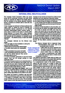 National Dental Update March 2007 AUSTRALIAN DENTALASSOCIATION INC. www.ada.org.au