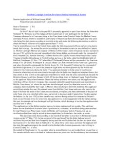 Southern Campaign American Revolution Pension Statements & Rosters Pension Application of William Everett S3342 VA Transcribed and annotated by C. Leon Harris. 22 Jan[removed]State of Tennessee } S.S. Marion County