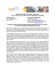 National Association of Foreign-Trade Zones 1101 Connecticut Ave., NW • Suite 350 • Washington, DC[removed]NEWS RELEASE For Immediate Release May 19, 2014