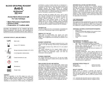 BLOOD GROUPING REAGENT  Anti-c ALBAclone  ®