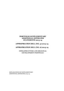 PORTFOLIO SUPPLEMENTARY ADDITIONAL ESTIMATES STATEMENTS[removed]APPROPRIATION BILL (NO[removed]APPROPRIATION BILL (NO[removed]INFRASTRUCTURE AND REGIONAL