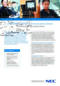 UNIVERGE® SV8500 Communications Server The Premier IP Communications Server The UNIVERGE® SV8500 is a powerful enterprise communications solution capable of supporting up to 4,000 endpoints in a single system. Reliable