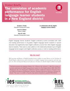 The correlates of academic performance for English language learner students in a New England district