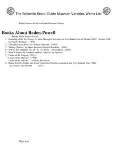 Microsoft Word - books about Baden Bowell