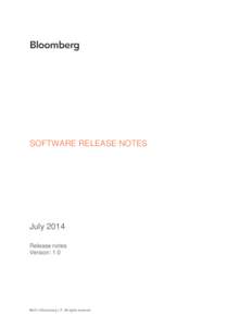 SOFTWARE RELEASE NOTES  July 2014 Release notes Version: 1.0