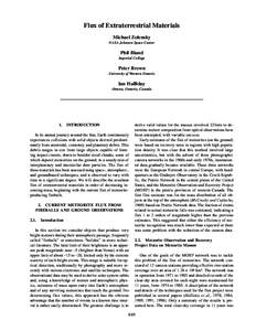 Zolensky et al.: Flux of Extraterrestrial Materials  869 Flux of Extraterrestrial Materials Michael Zolensky