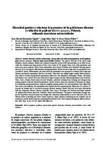 Diversidad genética y relaciones de parentesco de las poblaciones silvestres y cultivadas de pejibaye (Bactris gasipaes, Palmae), utilizando marcadores microsatelitales
