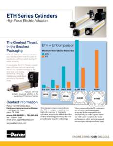 ETH Series Cylinders High Force Electric Actuators The Greatest Thrust, In the Smallest Packaging
