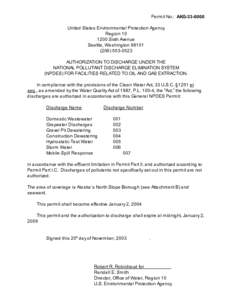 North Slope Oil & Gas General NPDES Permit