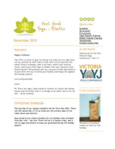 Quick Links  December 2012 Schedule My Account