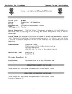 Microsoft Word - Fire Officer 1 and[removed]Course Information.doc