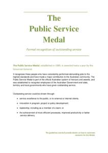 Nomination Form: Public Service Medal