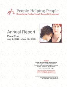 People Helping People  Strengthening Families through Successful Employment Annual Report Fiscal Year