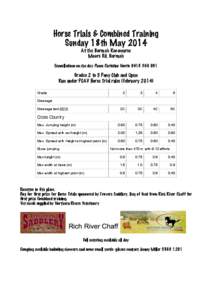 Horse Trials & Combined Training Sunday 18th May 2014 At the Barmah Racecourse
