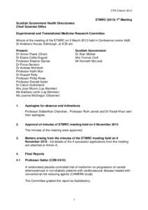 ETM 5 MarchETMRC1st Meeting Scottish Government Health Directorates Chief Scientist Office Experimental and Translational Medicine Research Committee